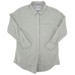 Women's‎ Lola River Striped Button Up Shirt Large Seersucker-inspired stripe